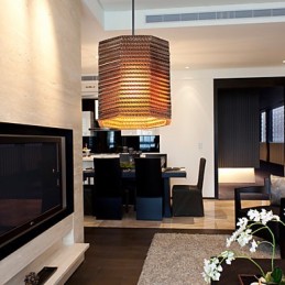 Závesná lampa 1 Ľahký moderný látkový materiál