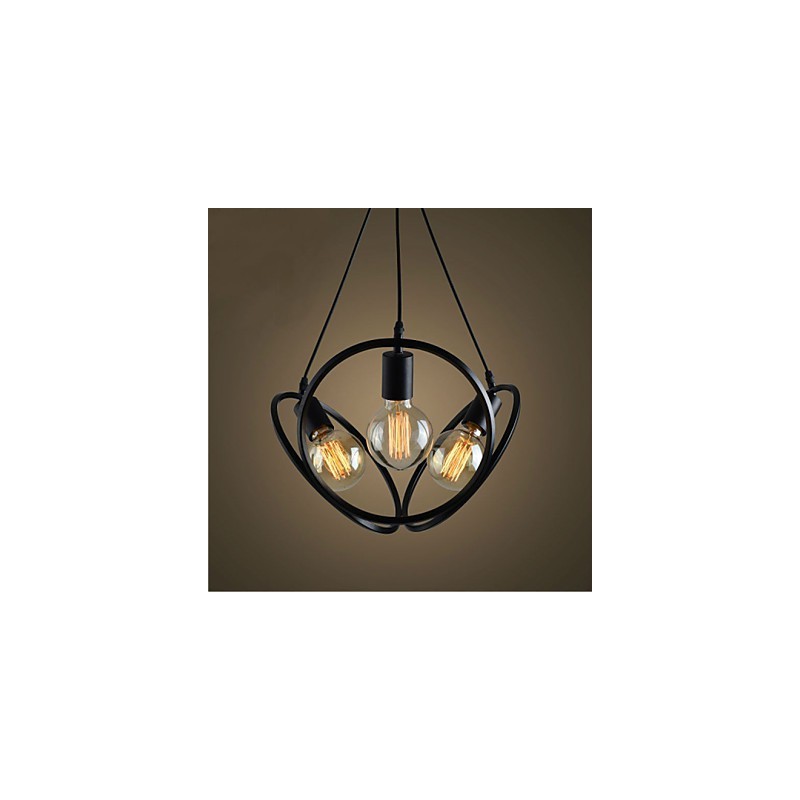 Luster s 3 svetlami Tradičné klasické retro kovové