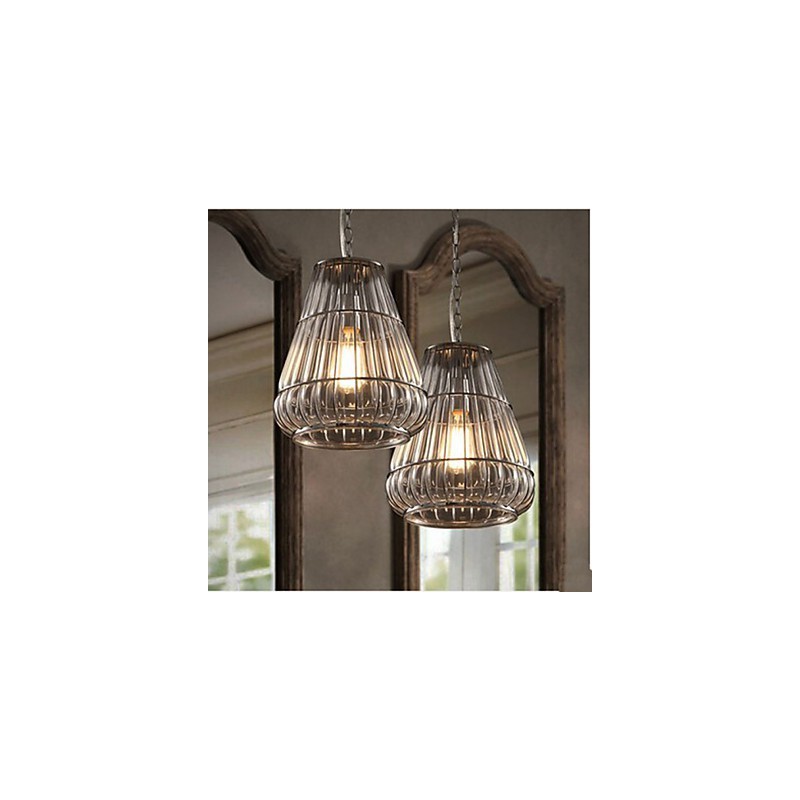 Závesná sklenená lampa v americkom štýle Industrial Wind Cafe
