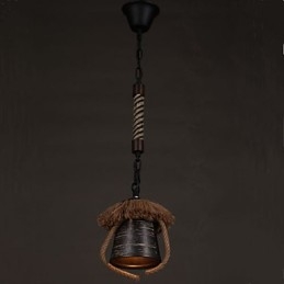 Americká Country Retro Konopná keramická lampa