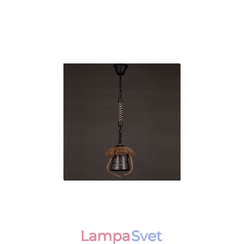 Americká Country Retro Konopná keramická lampa