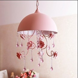 Malá ružová ružová záhradná lusterová lampa Iron Princess