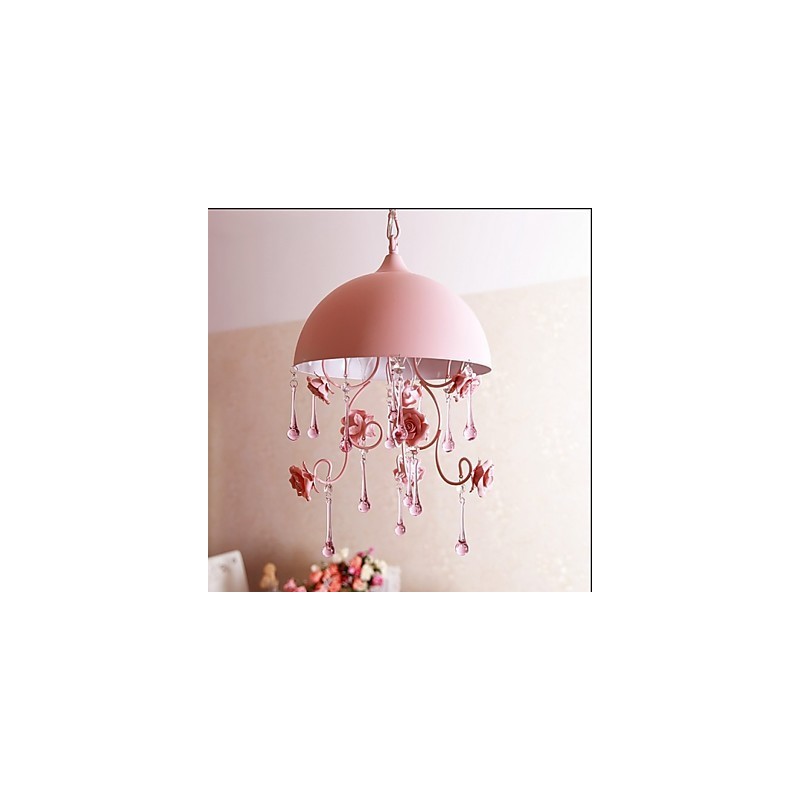 Malá ružová ružová záhradná lusterová lampa Iron Princess