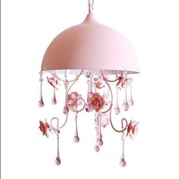 Malá ružová ružová záhradná lusterová lampa Iron Princess