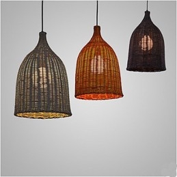 Ratanový luster Luster Creative Retro Ratanová lampa