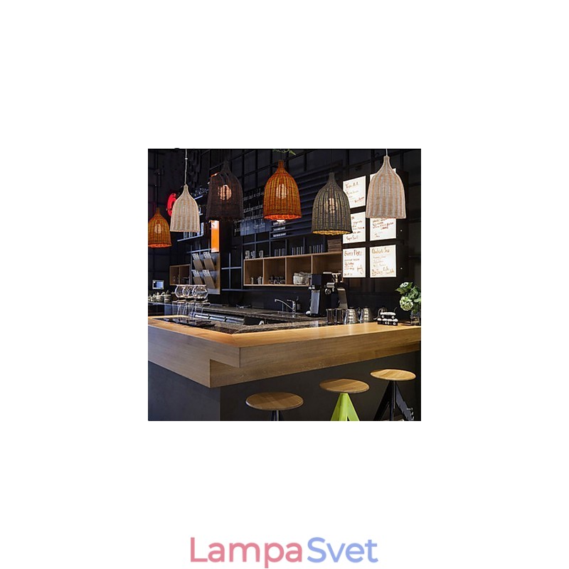 Ratanový luster Luster Creative Retro Ratanová lampa