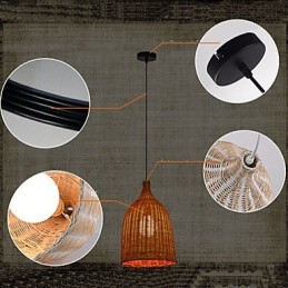 Ratanový luster Luster Creative Retro Ratanová lampa