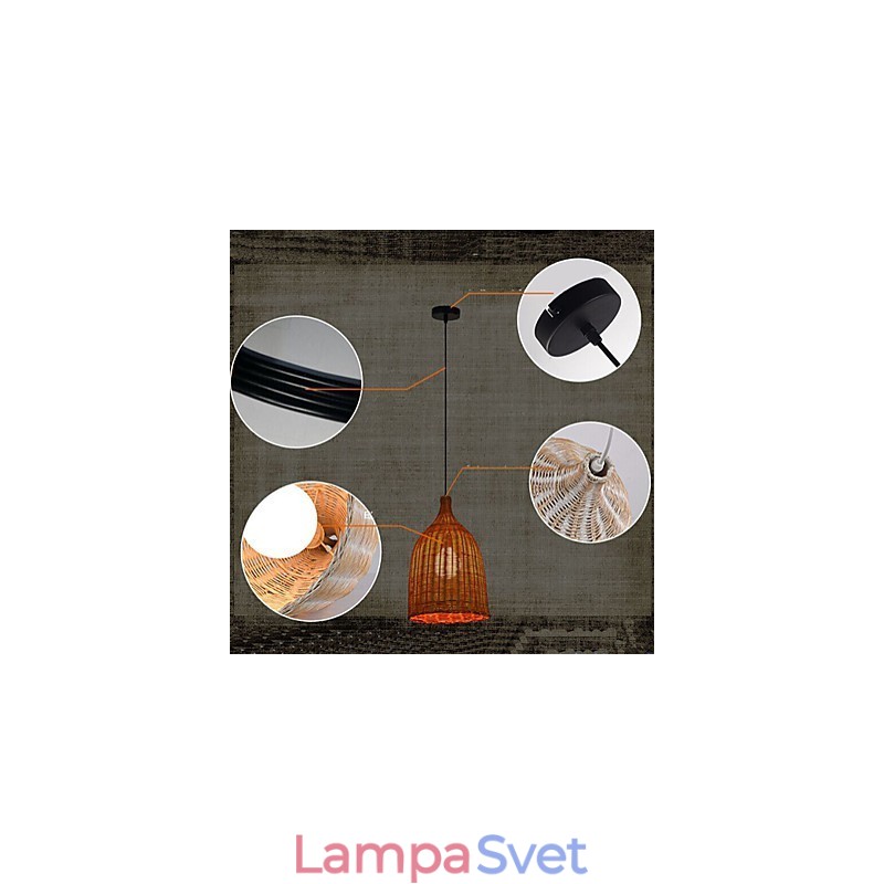Ratanový luster Luster Creative Retro Ratanová lampa