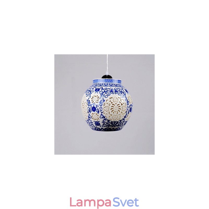 Retro keramická lampa Stairs Blue Single Head Luster Creative