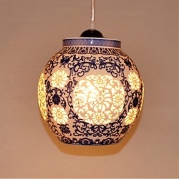 Retro keramická lampa Stairs Blue Single Head Luster Creative