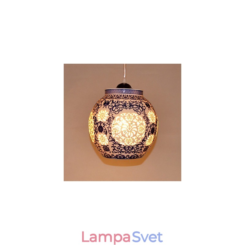 Retro keramická lampa Stairs Blue Single Head Luster Creative
