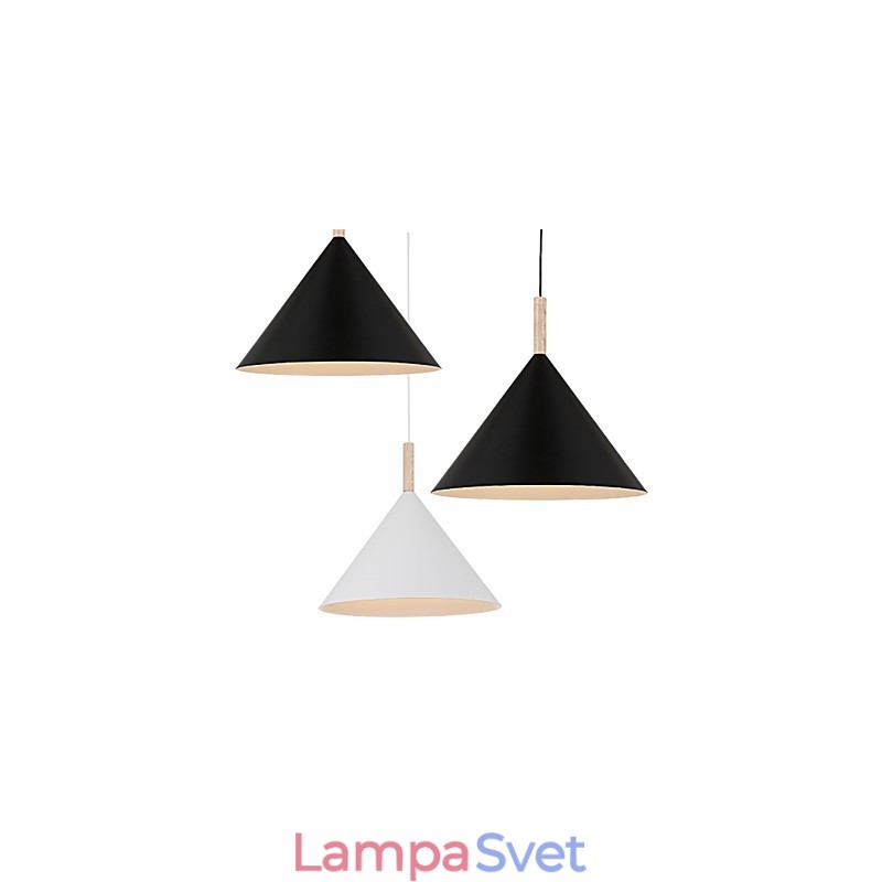 Mini umelecká kužeľová závesná lampa 1 Svetlá Mordern Jednoduchosť Finish Čiernobiela hliníková a drevená závesná lampa