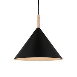Mini umelecká kužeľová závesná lampa 1 Svetlá Mordern Jednoduchosť Finish Čiernobiela hliníková a drevená závesná lampa