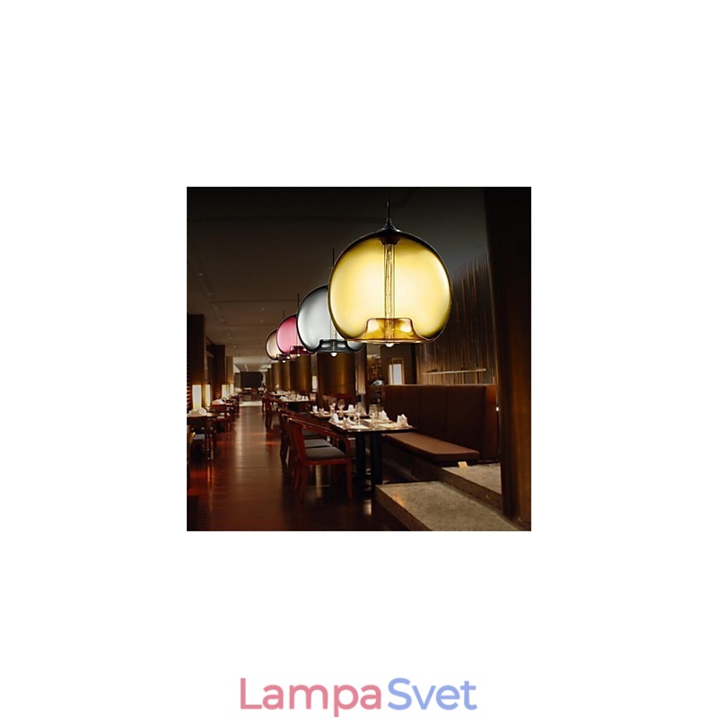 Retro kreatívna jednohlavá sklenená závesná lampa kaviareň v miske zlatej rybky