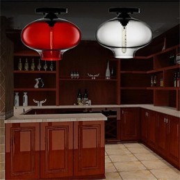 Retro kreatívna jednohlavá sklenená závesná lampa kaviareň v miske zlatej rybky