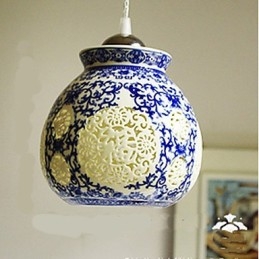Retro keramická lampa Stairs Blue Single Head Luster Creative