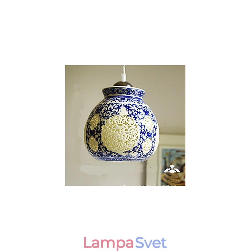 Retro keramická lampa Stairs Blue Single Head Luster Creative