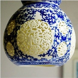 Retro keramická lampa Stairs Blue Single Head Luster Creative