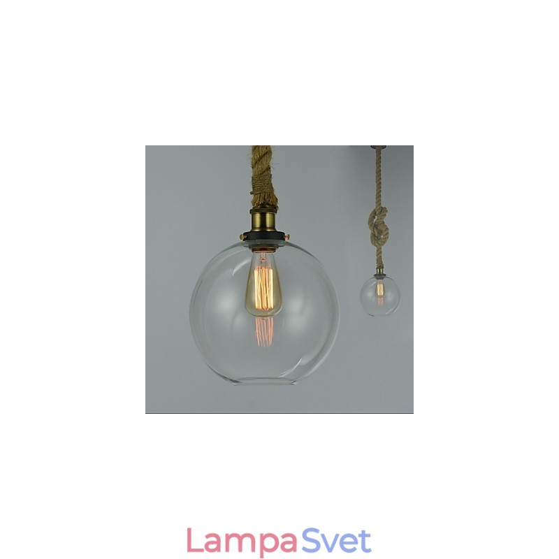 Americký vidiecky vintage priemyselný kreatívny sklenený luster s jednou hlavou