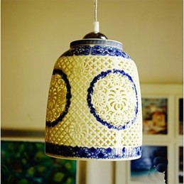 Retro keramická lampa Stairs Blue Single Head Luster Creative