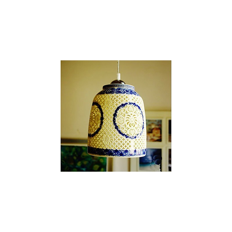 Retro keramická lampa Stairs Blue Single Head Luster Creative