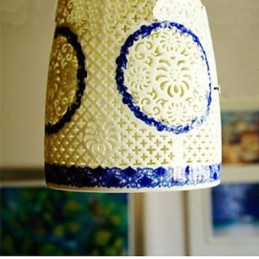 Retro keramická lampa Stairs Blue Single Head Luster Creative
