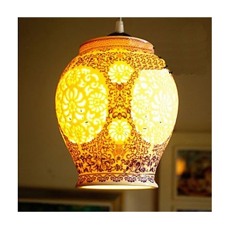 Retro keramická lampa Stairs Blue Single Head Luster Creative