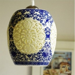 Retro keramická lampa Stairs Blue Single Head Luster Creative