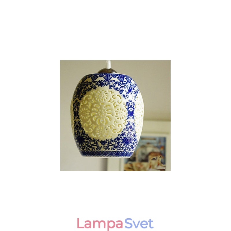 Retro keramická lampa Stairs Blue Single Head Luster Creative