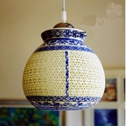 Retro keramická lampa Stairs Blue Single Head Luster Creative