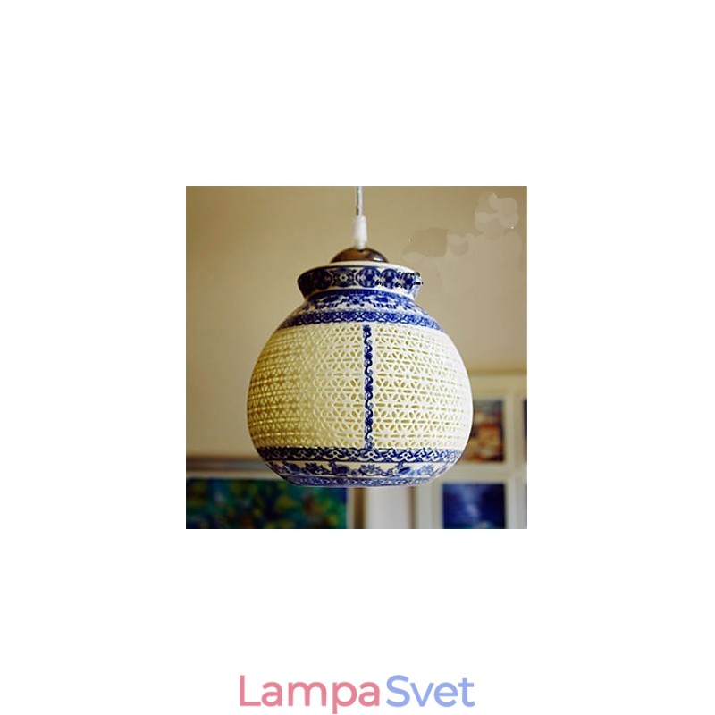Retro keramická lampa Stairs Blue Single Head Luster Creative