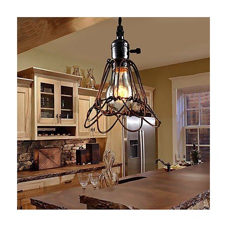 Americká vidiecka priemyselná veterná lampa retro malý luster železná klietka Americká vidiecka priemyselná veterná lampa retro malý luster železná klietka