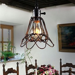 Americká vidiecka priemyselná veterná lampa retro malý luster železná klietka