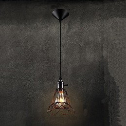 Americká vidiecka priemyselná veterná lampa retro malý luster železná klietka