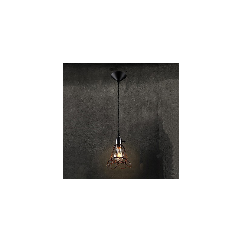 Americká vidiecka priemyselná veterná lampa retro malý luster železná klietka