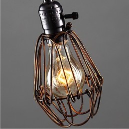 Americká vidiecka priemyselná veterná lampa retro malý luster železná klietka