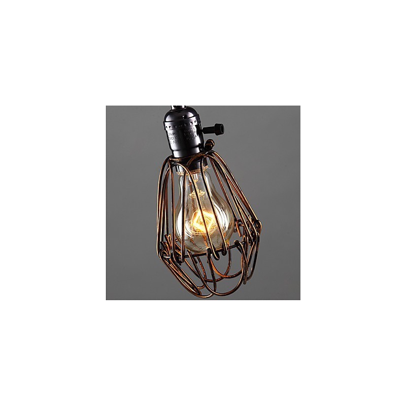 Americká vidiecka priemyselná veterná lampa retro malý luster železná klietka