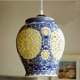 Retro keramická lampa Stairs Blue Single Head Luster Creative