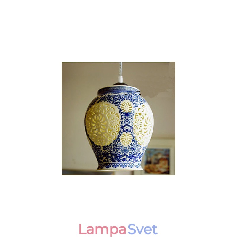 Retro keramická lampa Stairs Blue Single Head Luster Creative