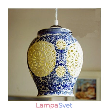 Retro keramická lampa Stairs Blue Single Head Luster Creative Retro keramická lampa Stairs Blue Single Head Luster Creative