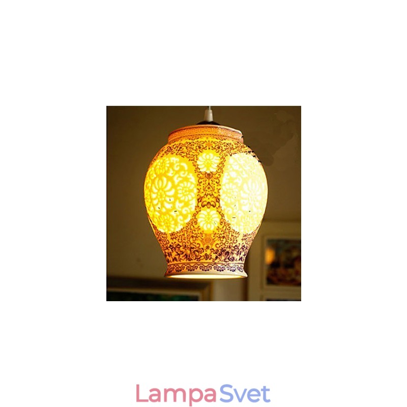 Retro keramická lampa Stairs Blue Single Head Luster Creative