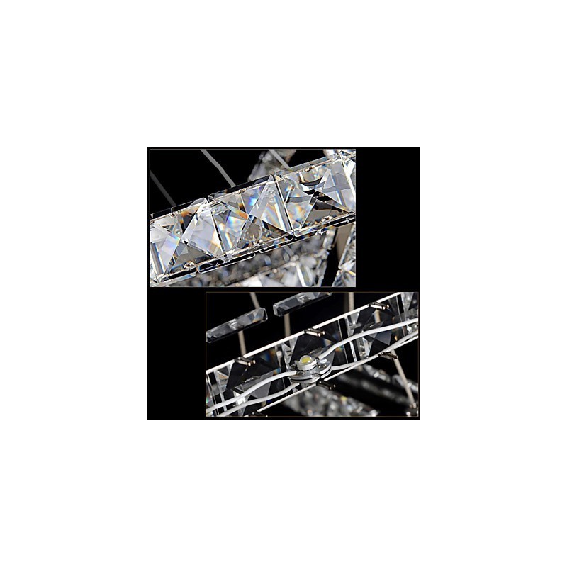 Stmievateľné krištáľové závesné svetlo Moderné kruhové lusterové osvetľovacie lampy Studená biela okrúhle stropné svietidlá Svietidlá s diaľkovým ovládaním