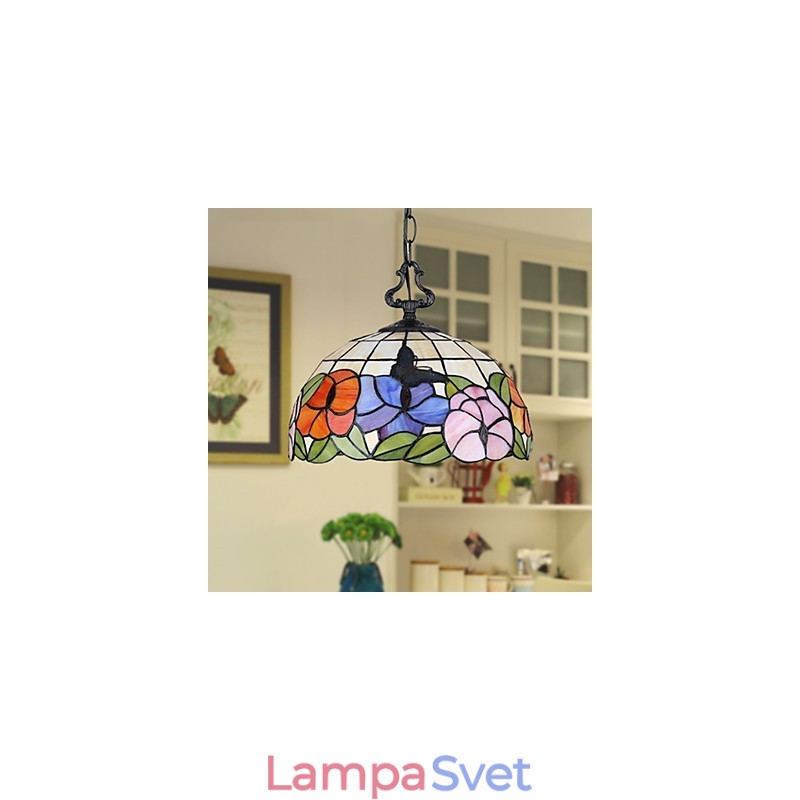 Vidiecke výtvarné umenie Luster z farebného skla obnovuje staré spôsoby svetla lampy