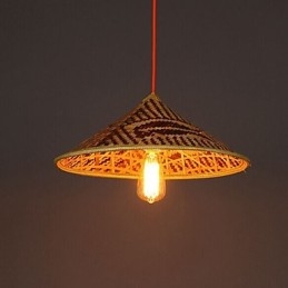 Bambusový klobúk Luster Luster Lamp Ryby Ľudia Klobúky