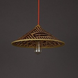 Bambusový klobúk Luster Luster Lamp Ryby Ľudia Klobúky