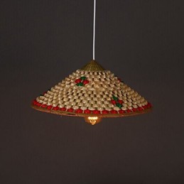 Káva Bambusové klobúky Hat Luster Lampa