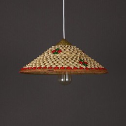 Káva Bambusové klobúky Hat Luster Lampa