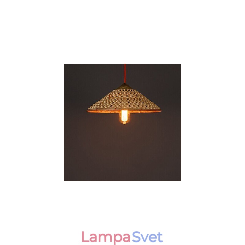 Vintage farmársky slamený bambusový luster Luster Luster