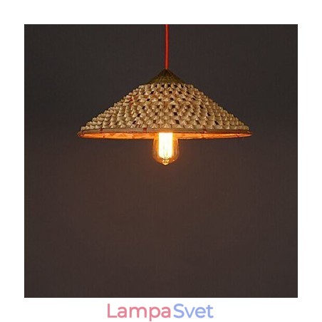 Vintage farmársky slamený bambusový luster Luster Luster