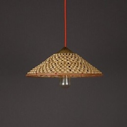 Vintage farmársky slamený bambusový luster Luster Luster
